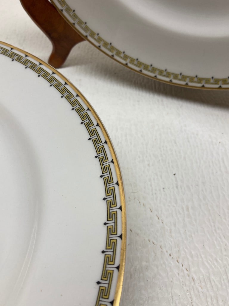 Limoges Greek Key set of 4 9" plates 