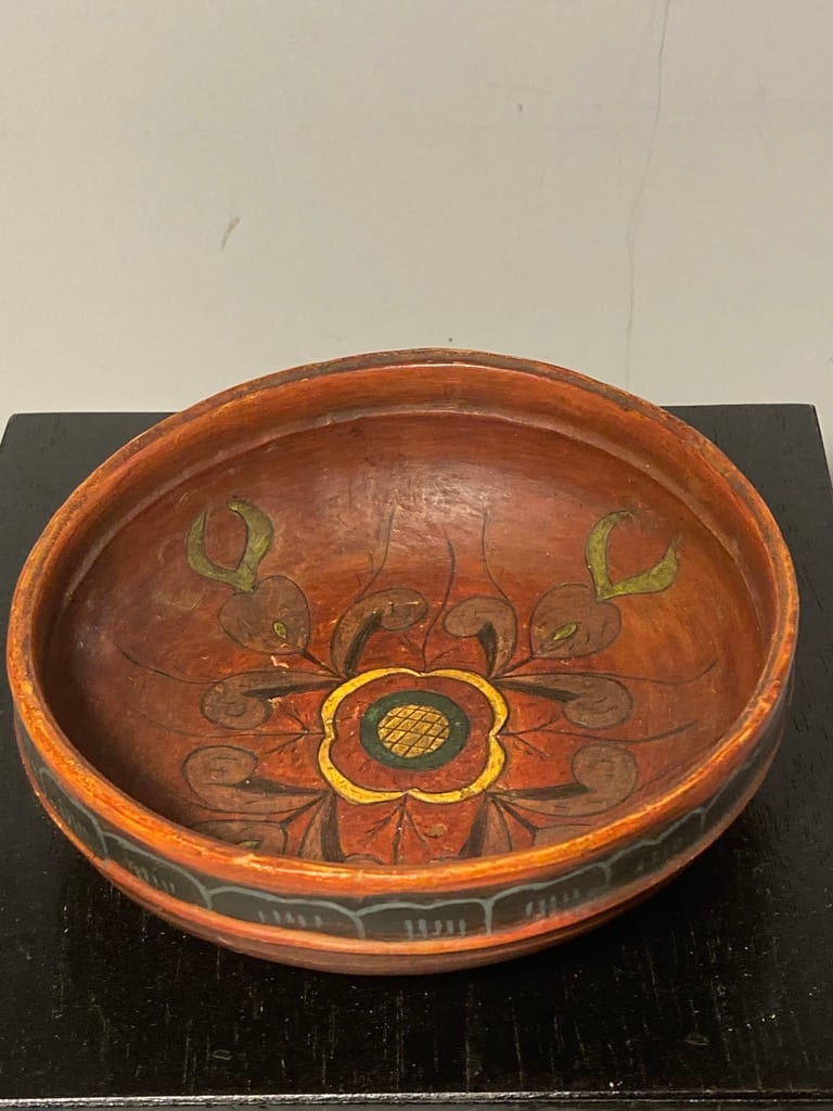 Carved vintage Norwegian bowl 