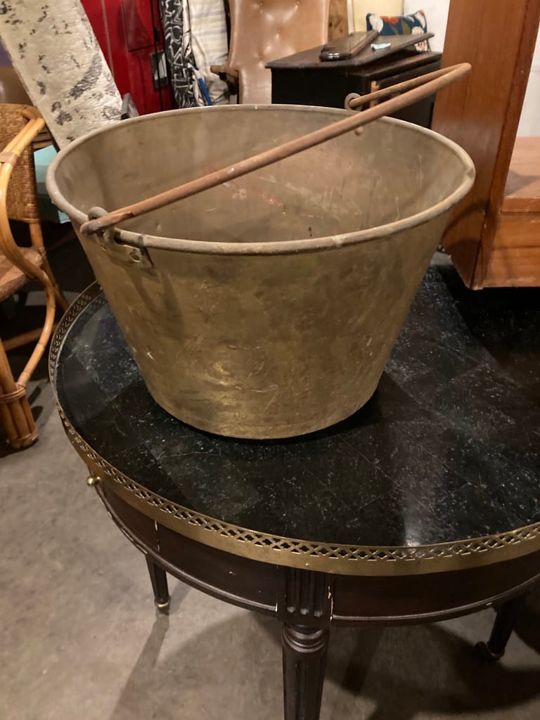 Vintage brass apple basket 