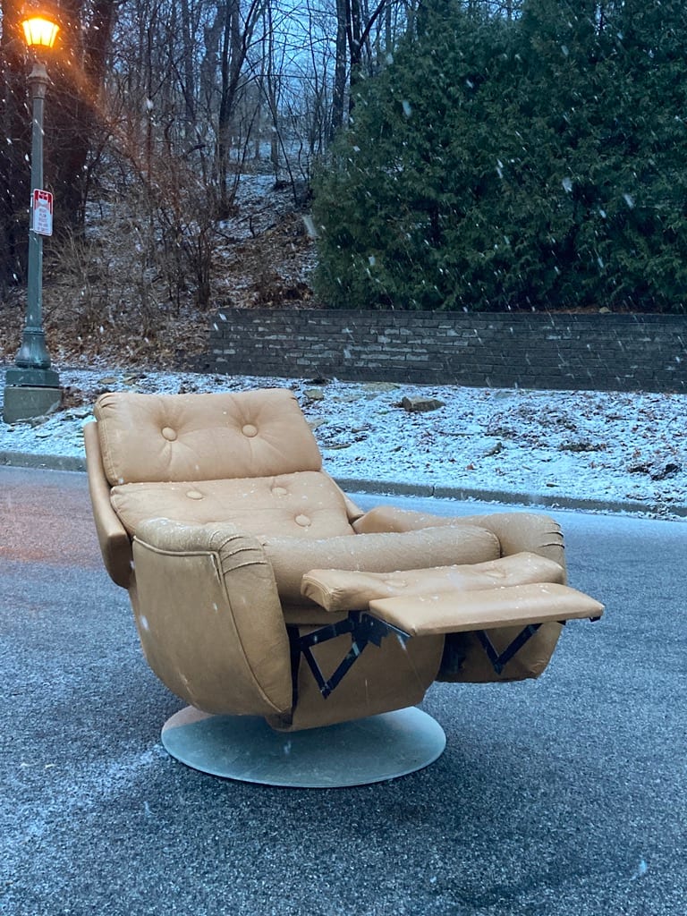 Mid century modern swivel lounger chair 