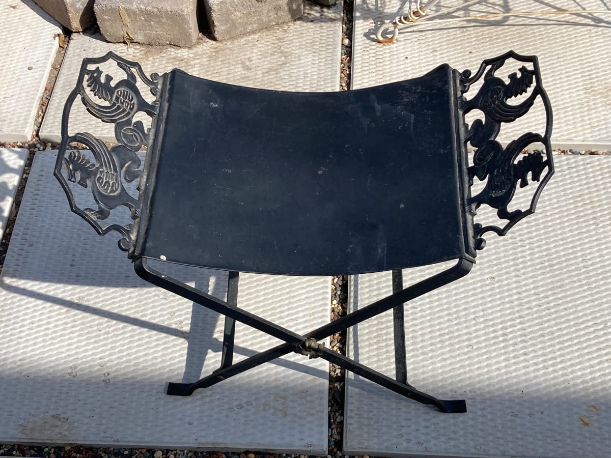 1930's art deco metal bench 