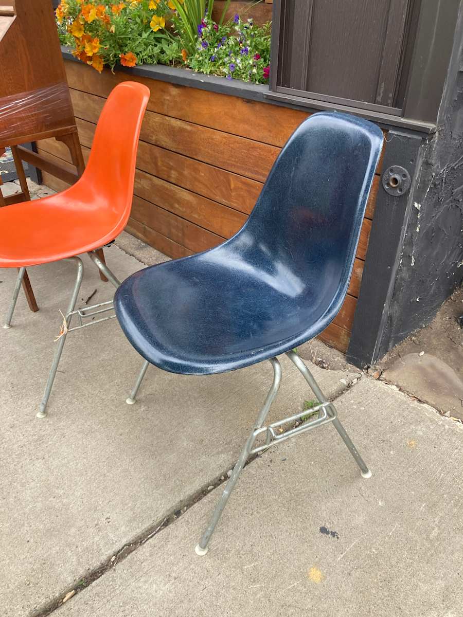 Navy Herman Miller scoop chair 