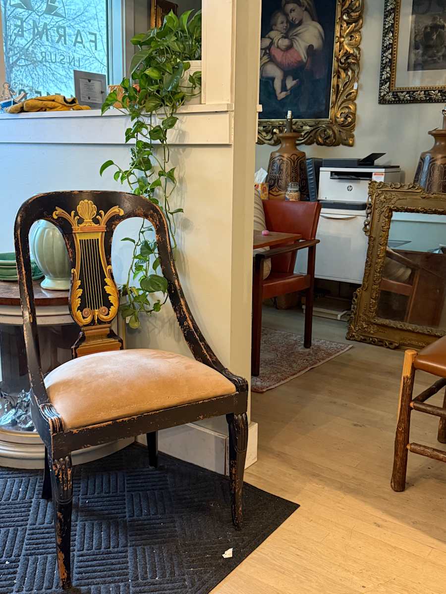 Painted chair with Napolianic style 