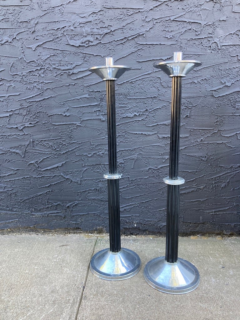 art deco candle stands 