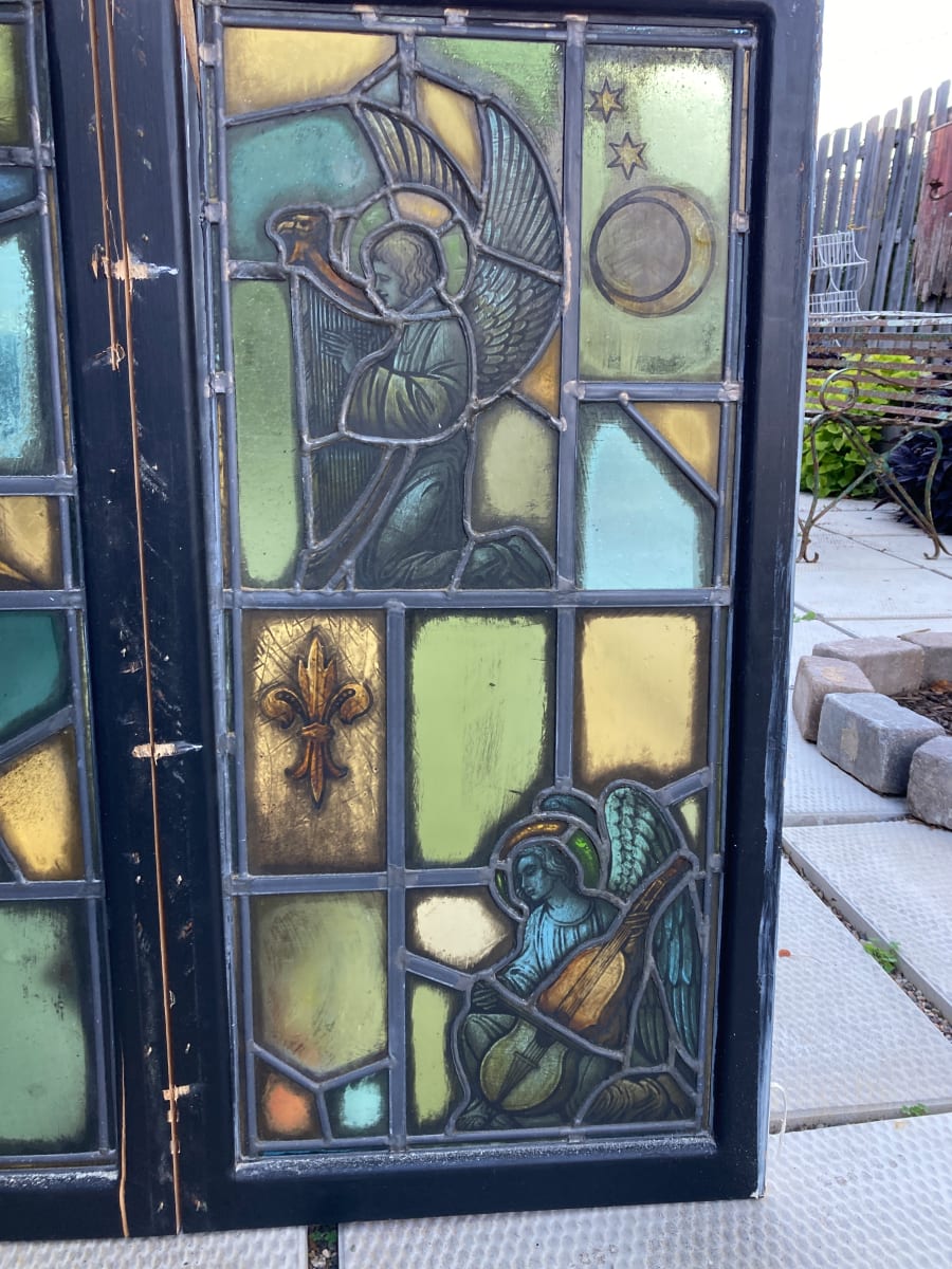 Hand painted stained glass window 