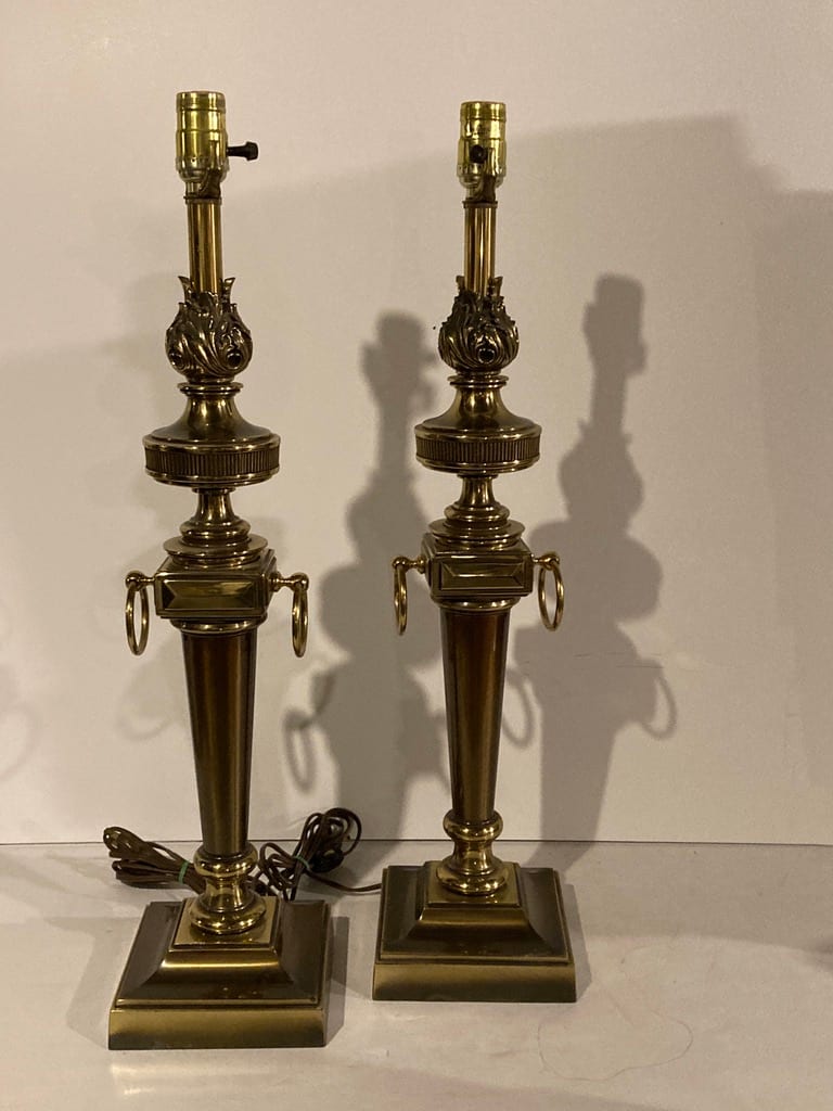 Pair of Stiffel brass table lamps 