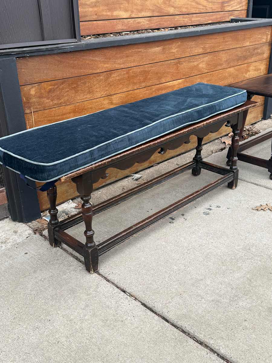 Antique walnut bench, Image 1.
