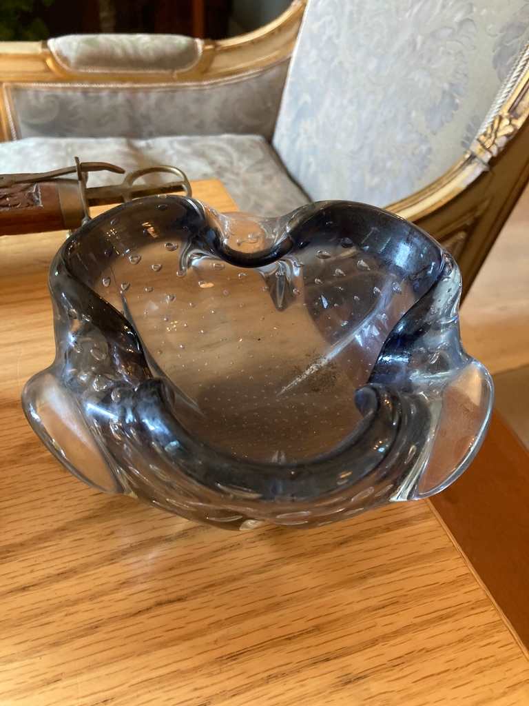 Murano art glass bowl with bubbles 