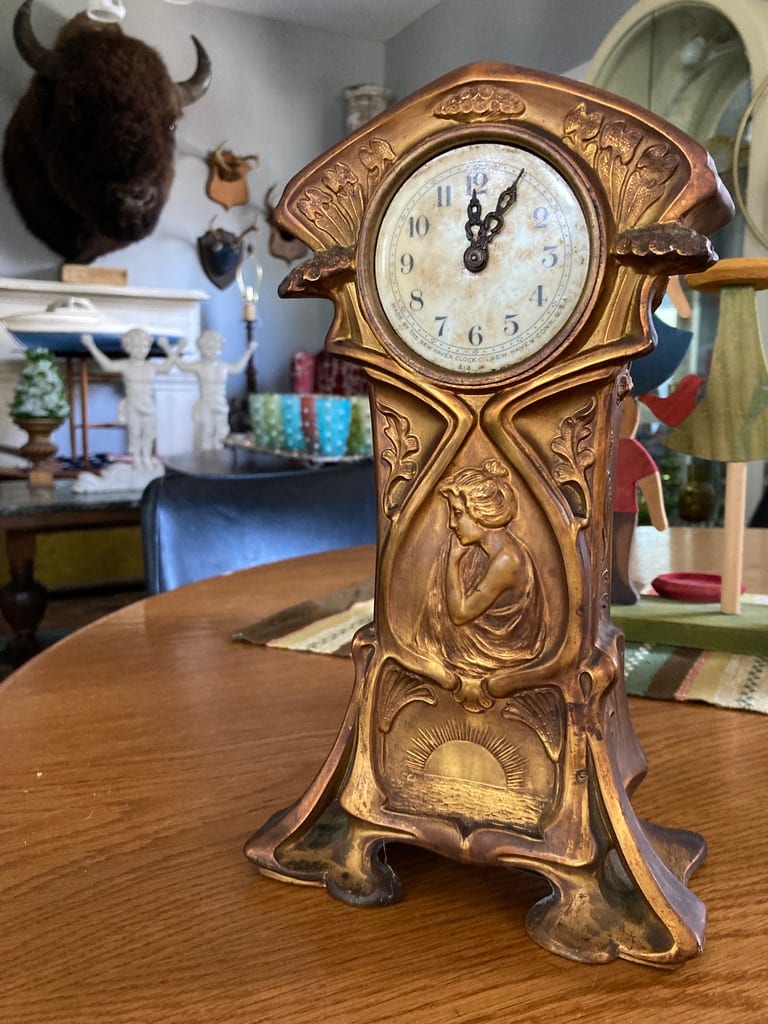 Art Nouveau clock from the collection of TIMELINES ANTIQUES | Artwork  Archive