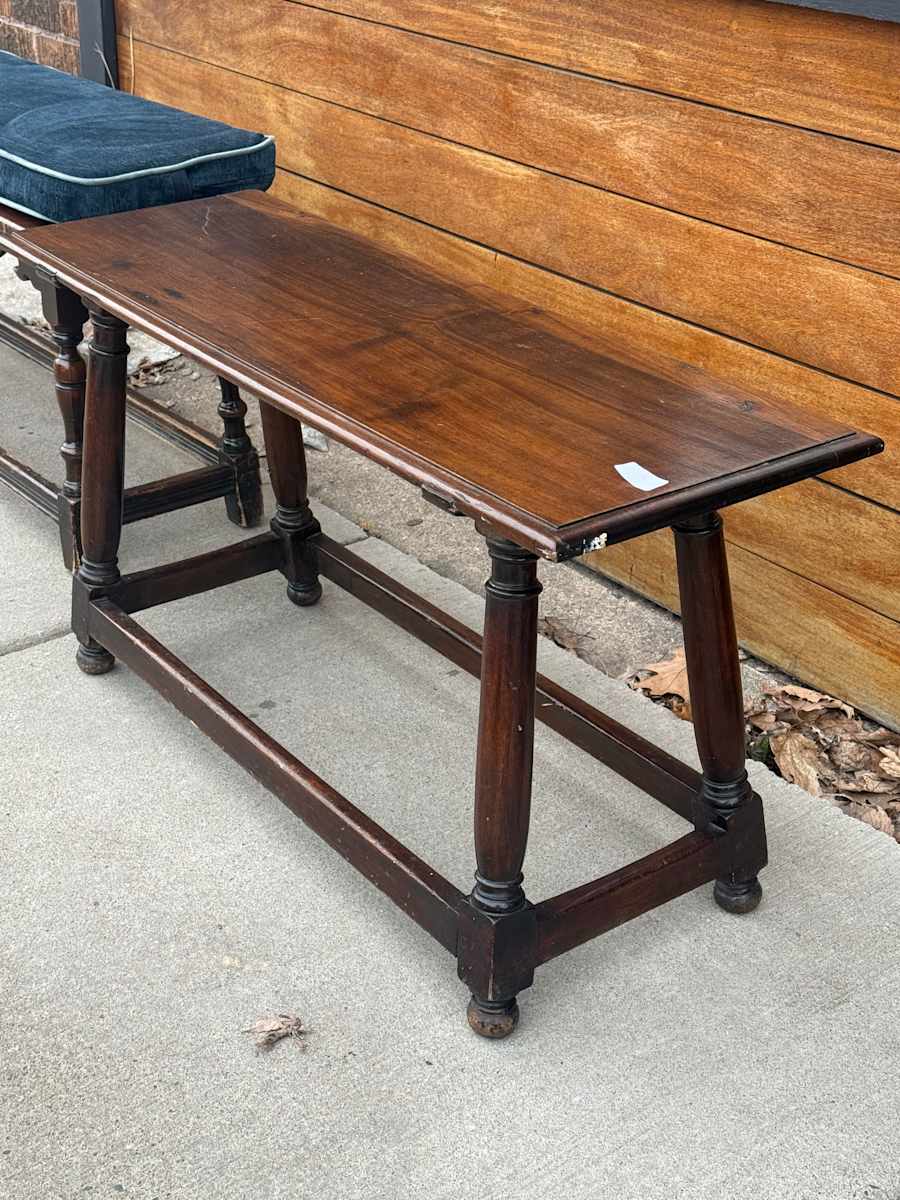 Antique walnut bench, Image 1.