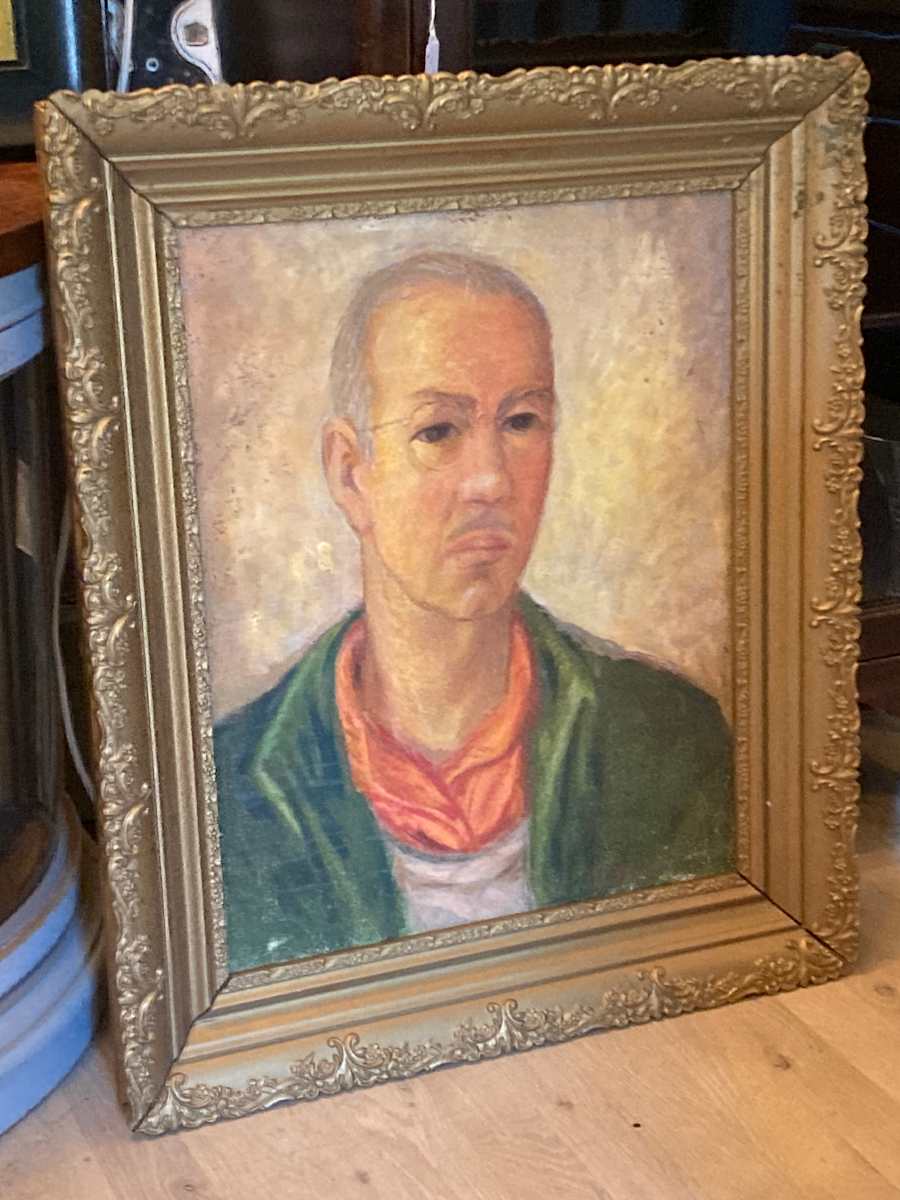 framed original oil painting portrait dated 1934 