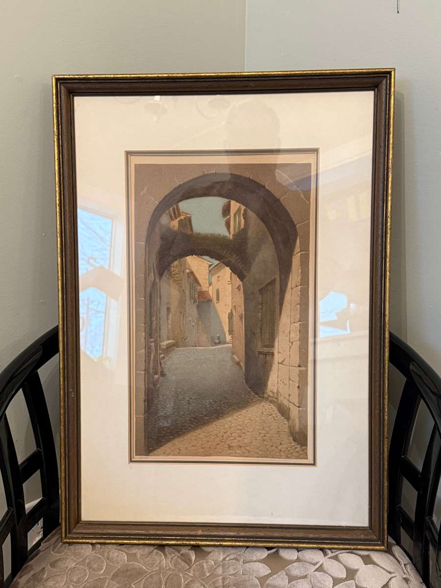 Hand colored etching 