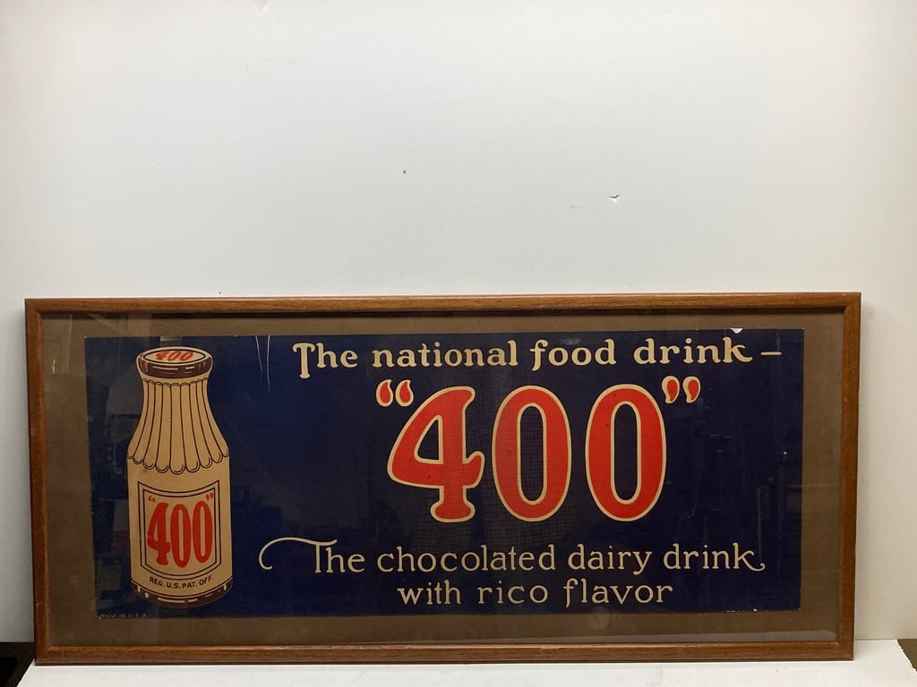 Framed "400" advertisement 