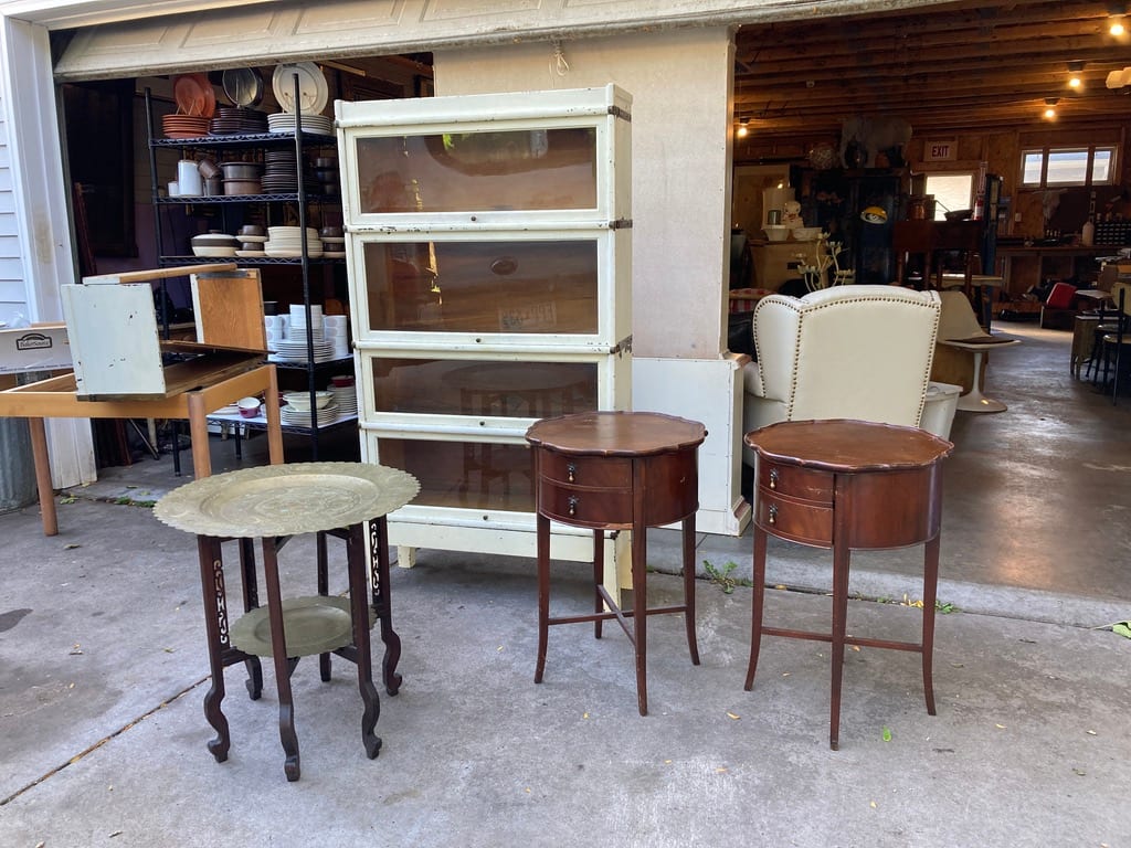 Vintage Asian brass table with folding legs 