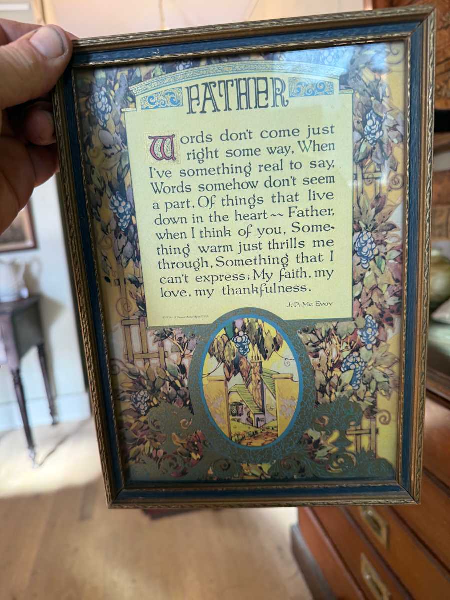 framed vintage motto print "Father...", Image 1.