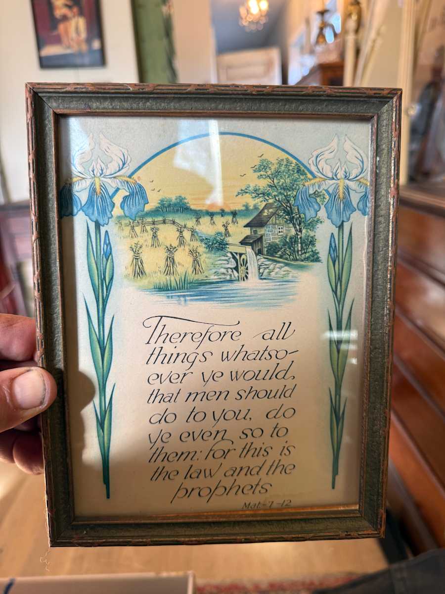 framed vintage motto print "Therefore...", Image 1.
