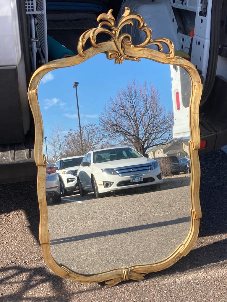 Ornate gold mirror 