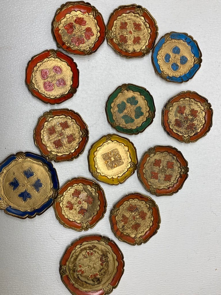 set of Italian Venetian style coasters 