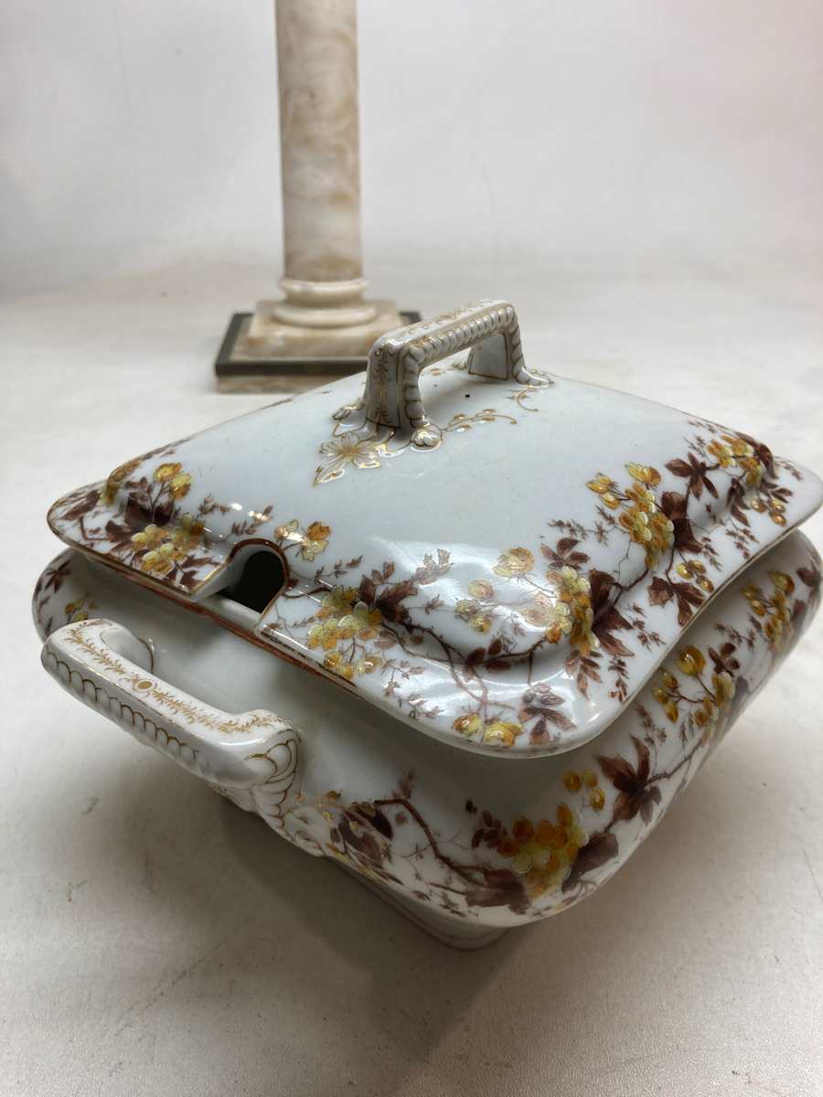 covered Limoge porcelain casserole 