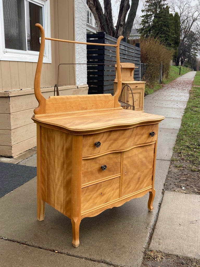 turn of the century maple commode 