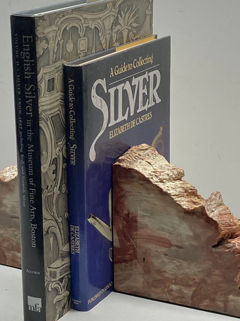 Petrified Sequoia bookends 