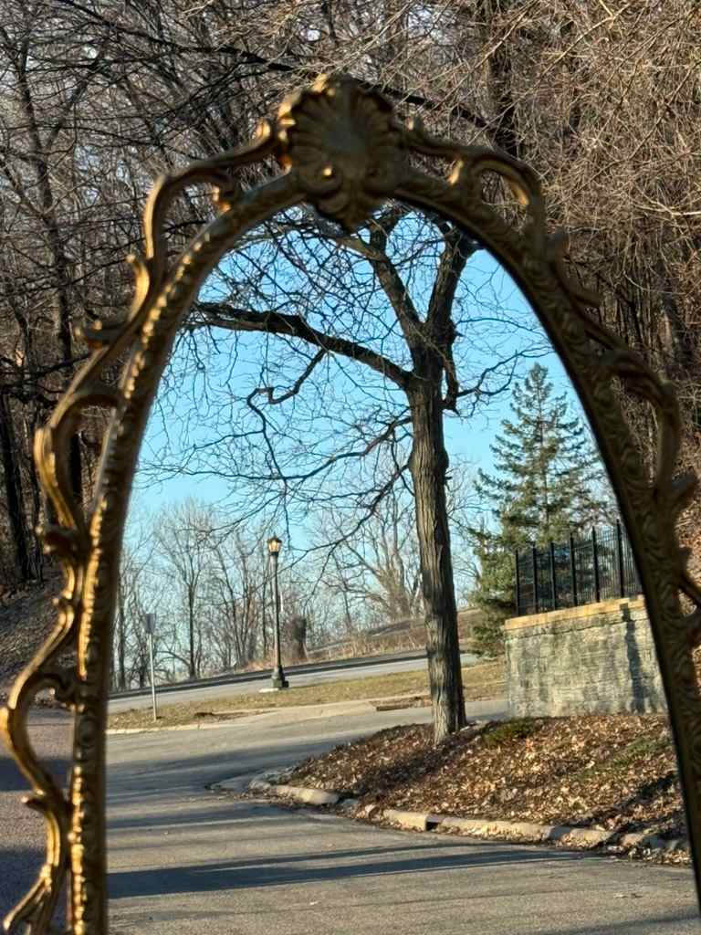 Vintage ornate oval cheval mirror, Image 1.