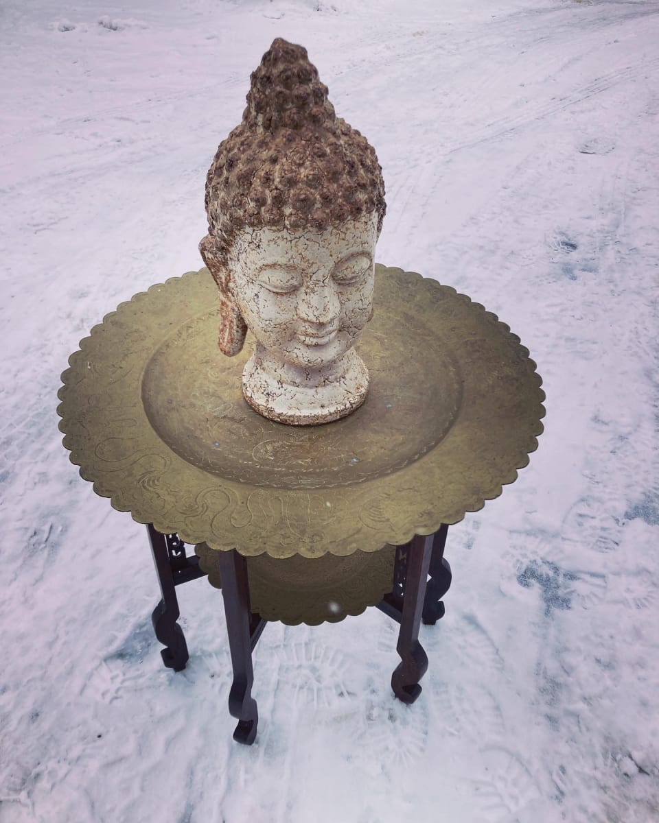 Pottery buddha head 