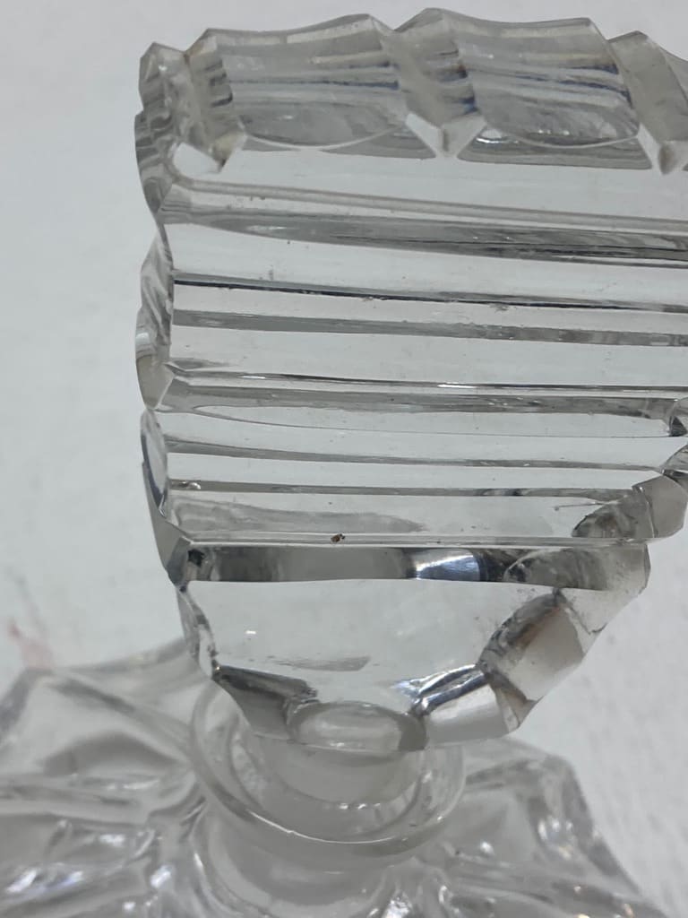 Art Deco clear perfume bottle 