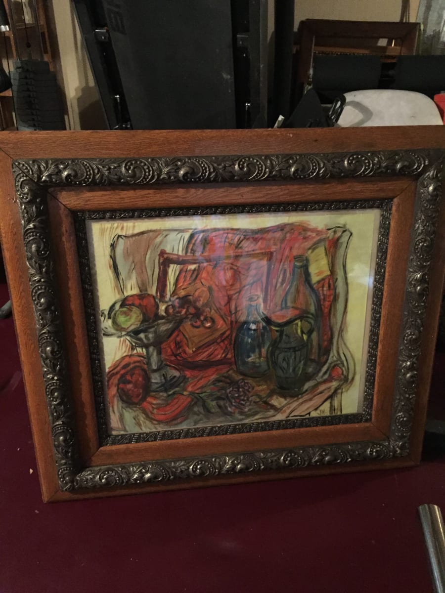 Framed James Quentin Young - still life watercolor 