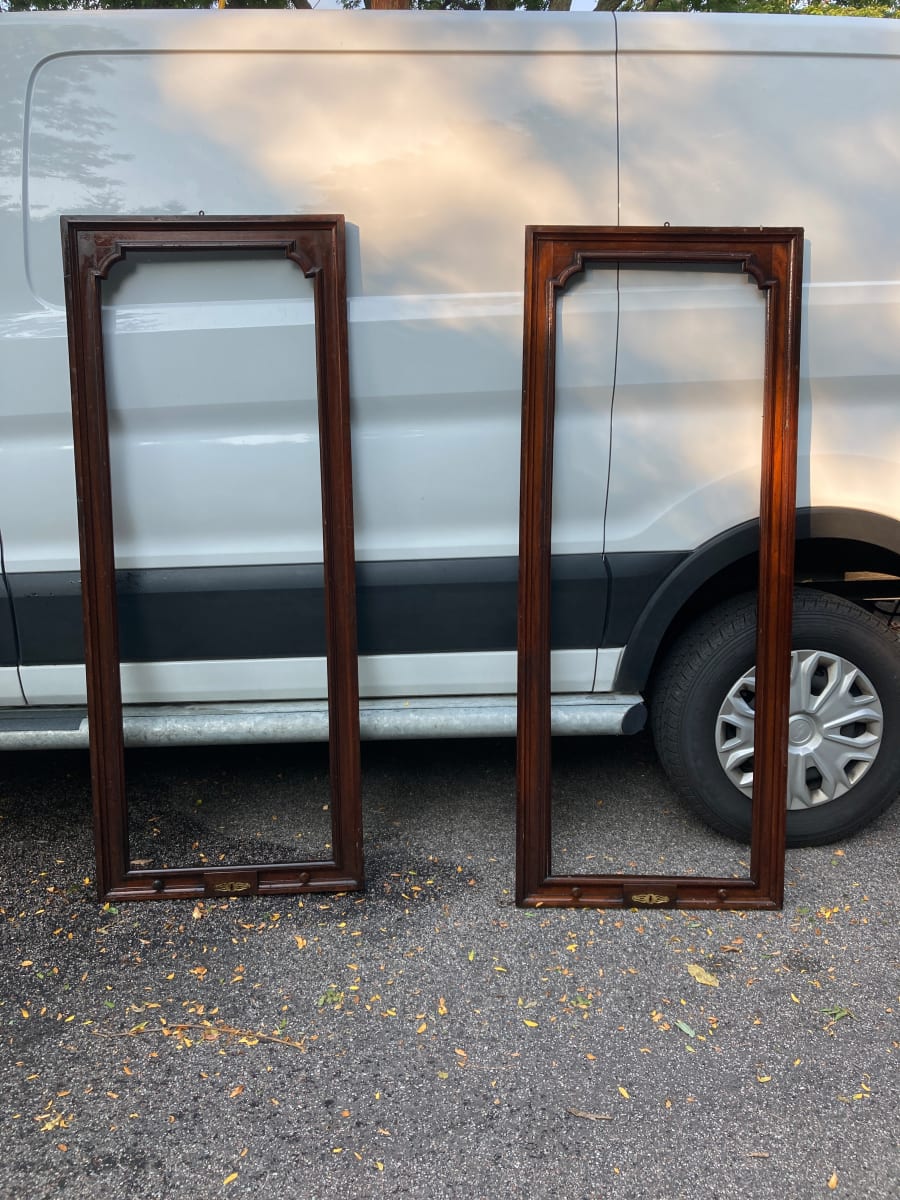 Pair of walnut large frames 