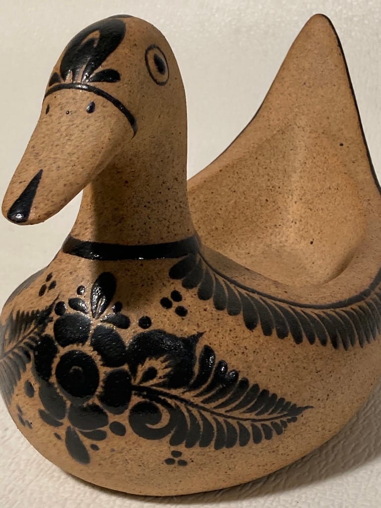 Mexican pottery open backed duck 