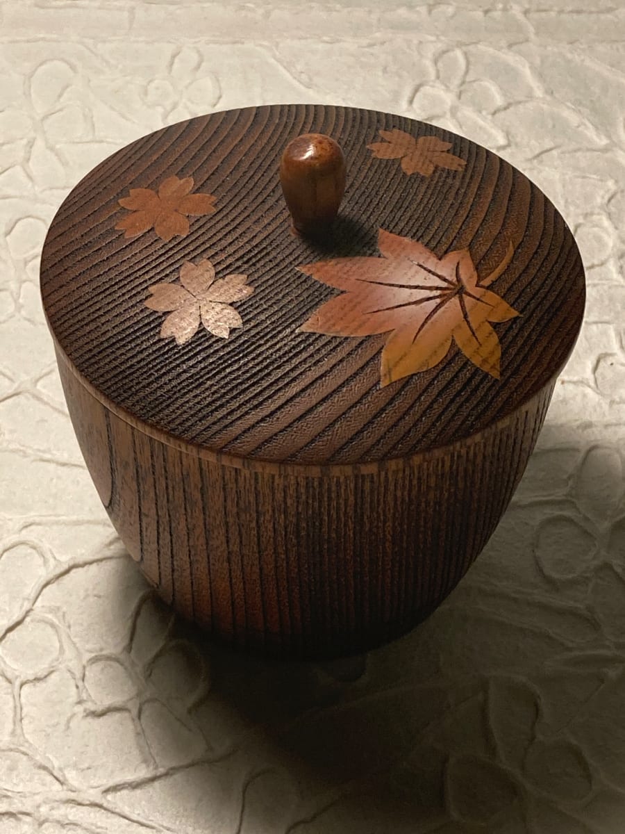 carved leaf decorated wooden vase 