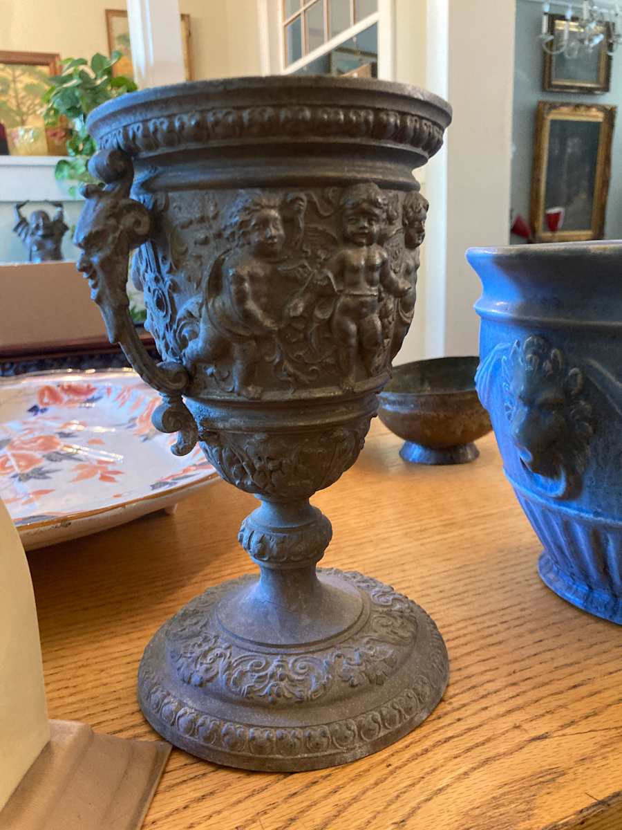 metal cherub goblet 