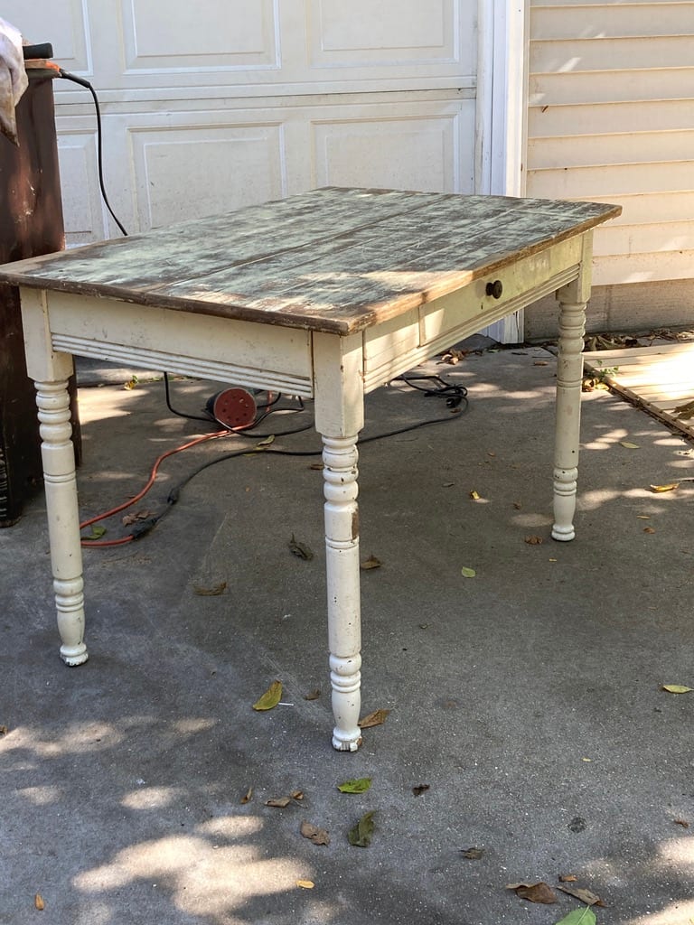 Primitive single drawer table desk 