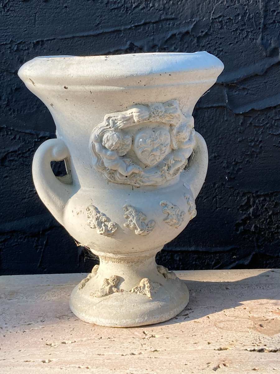 Garden cement urn or vase 
