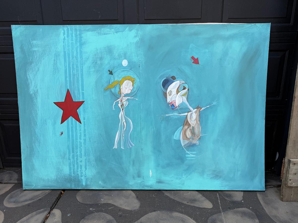 Large original painting with star 