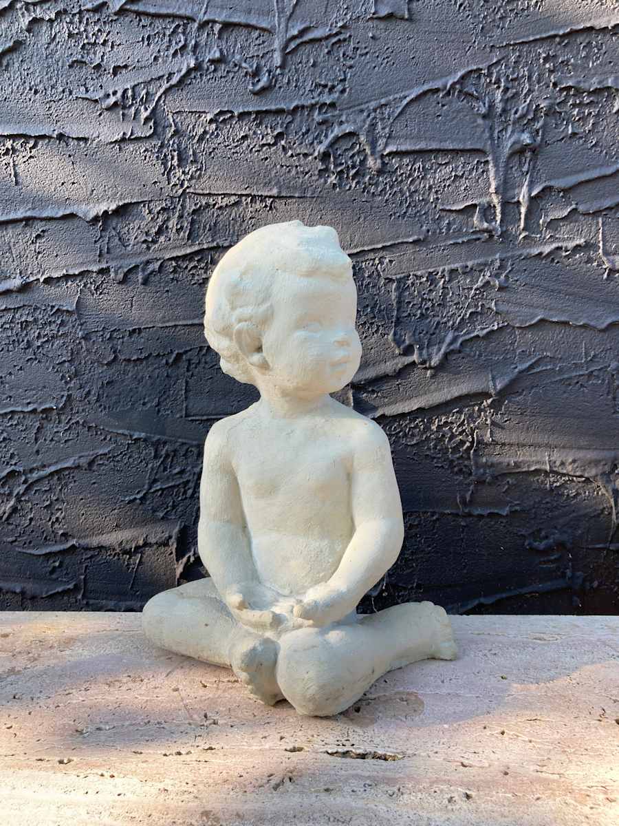 Garden cement young boy figure 