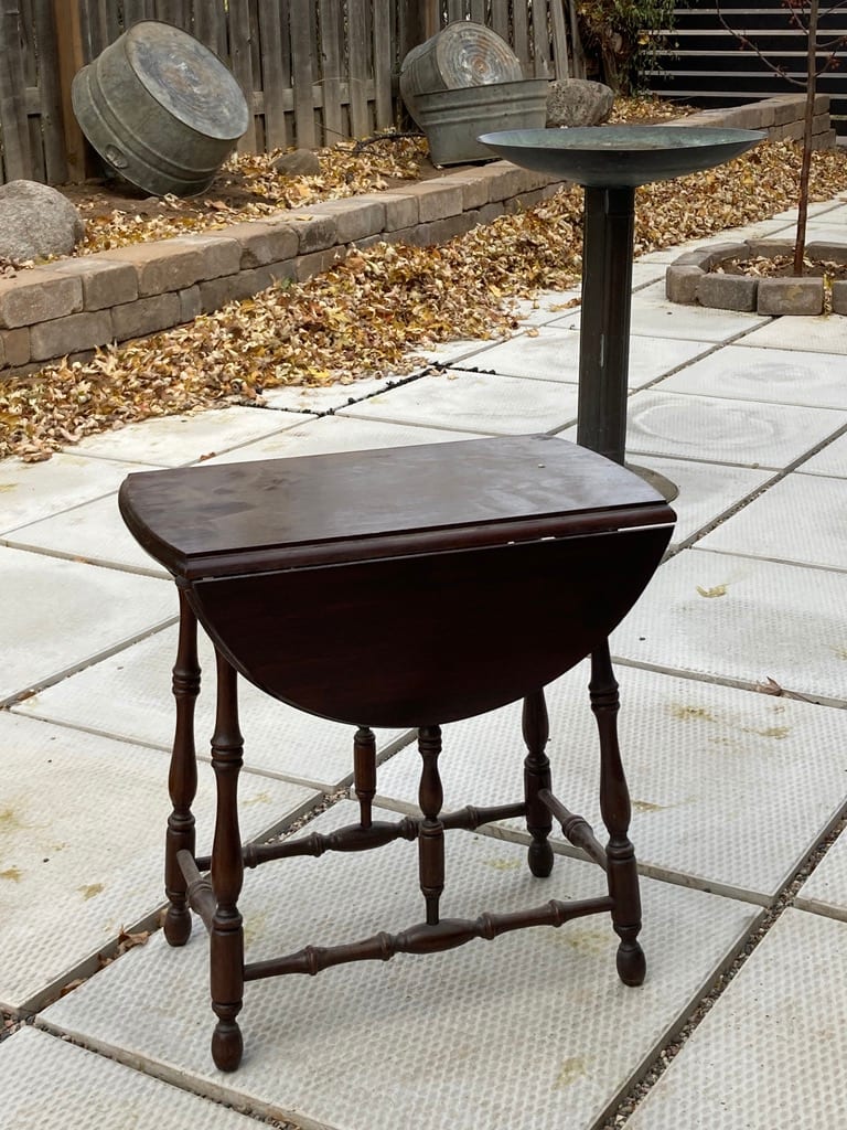 Small drop leaf table side table 