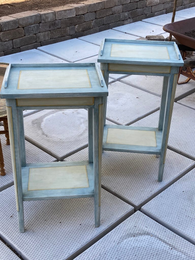 Pair of painted side tables 