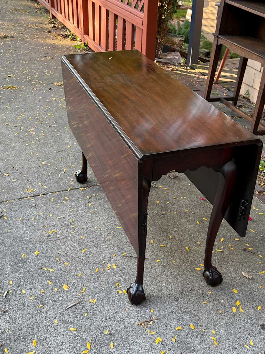 Pair of formal drop leaf tables 