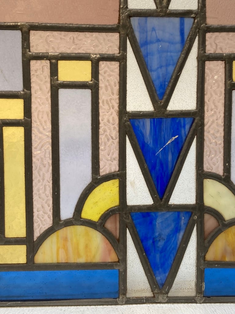 ART DECO stained glass panel from the collection of TIMELINES ANTIQUES