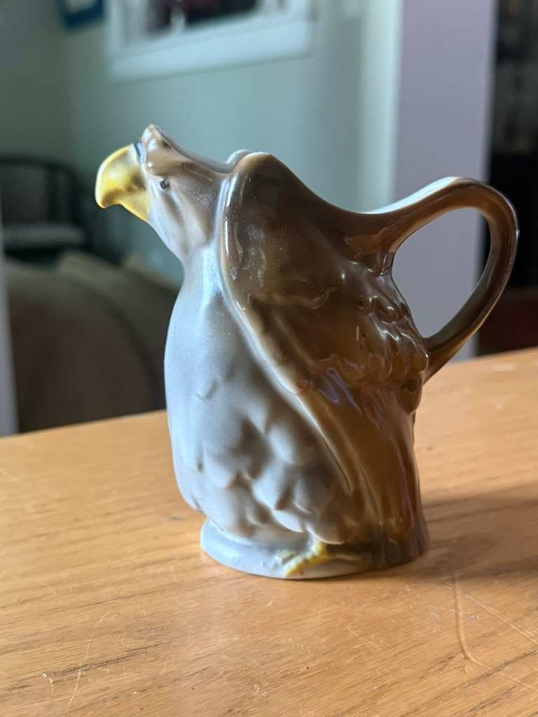 vintage German porcelain eagle creamer, Image 1.