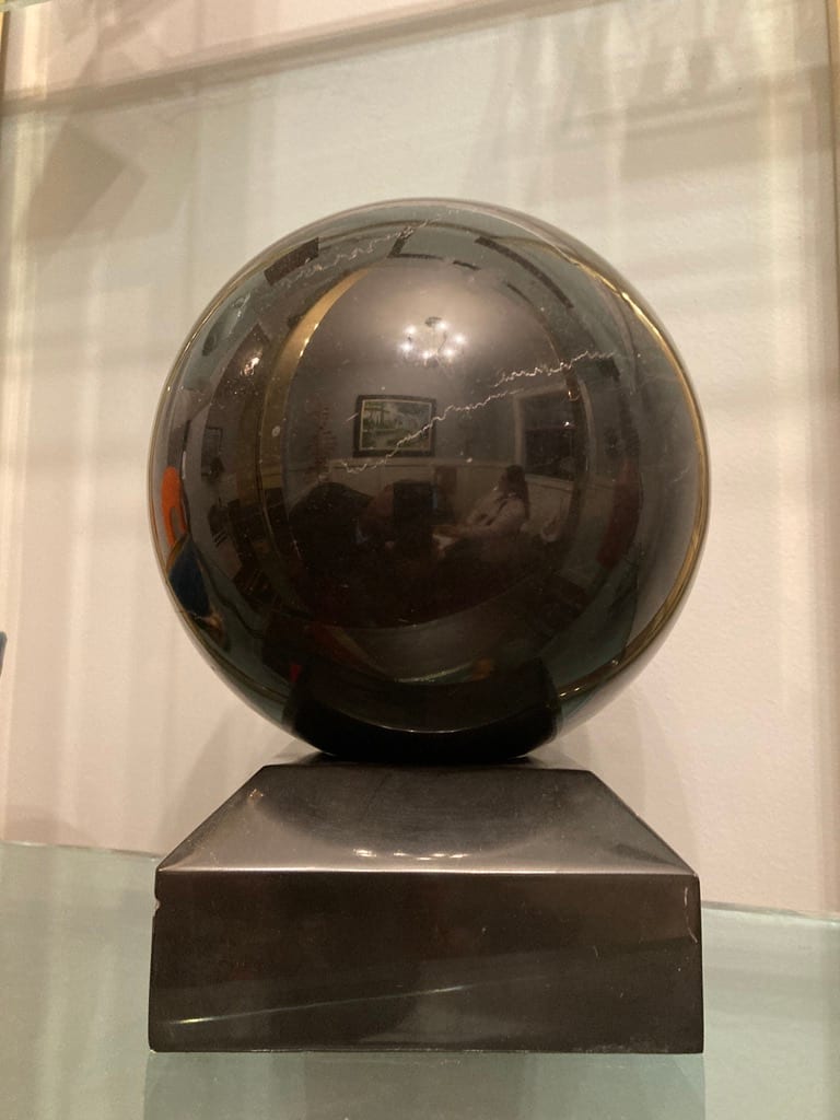 Large Marble ball on Marble base sculpture 