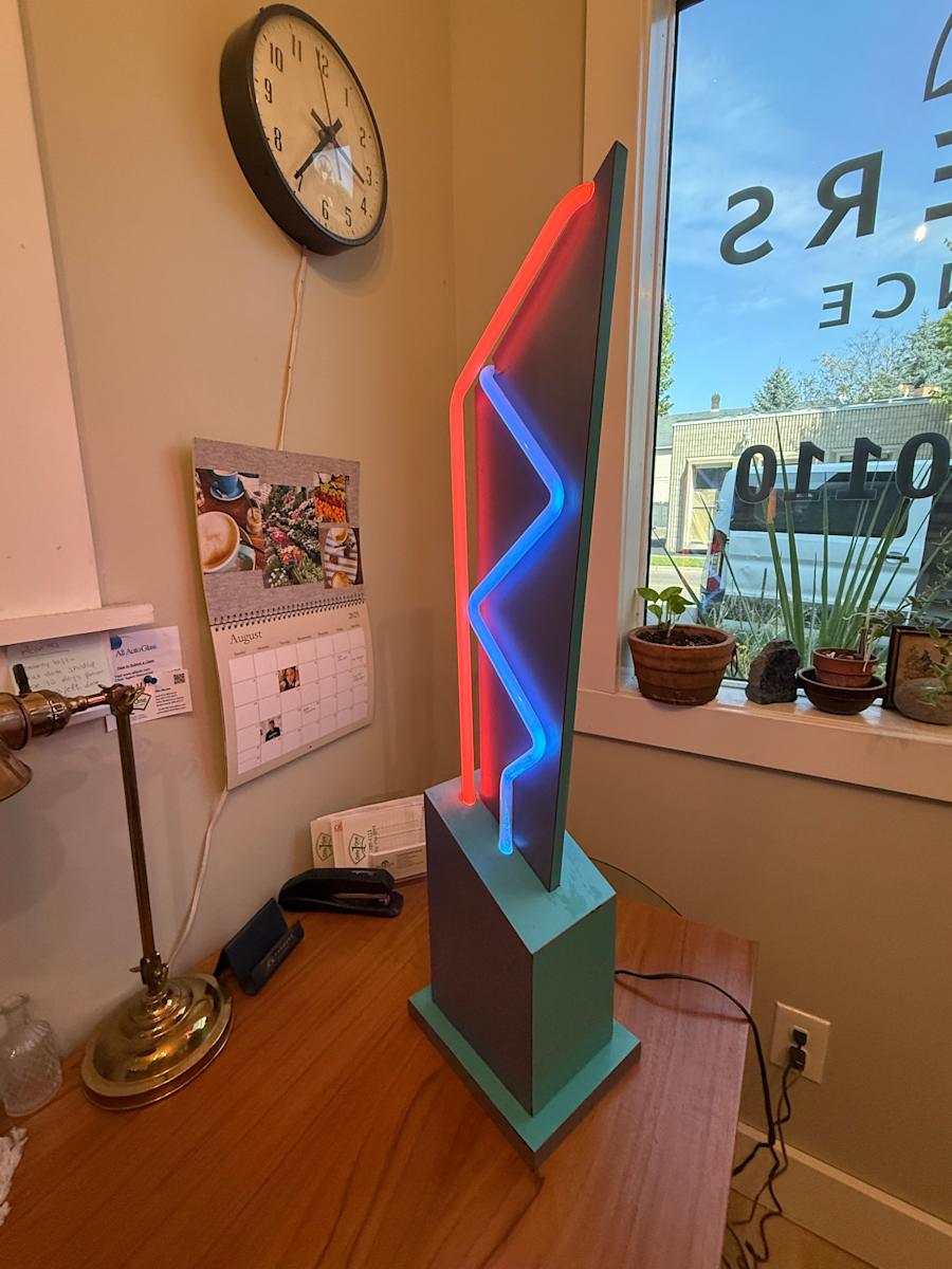 original post modern neon sculpture by John Finch 