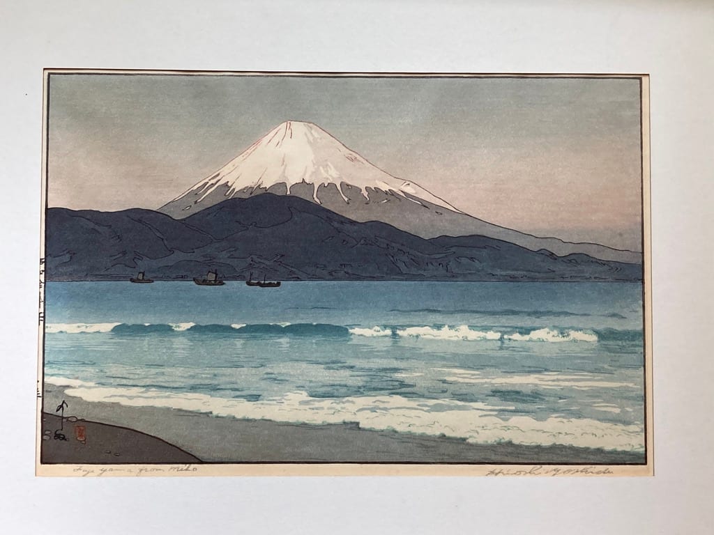 Framed Hiroshi Yoshida Mount Fuji 