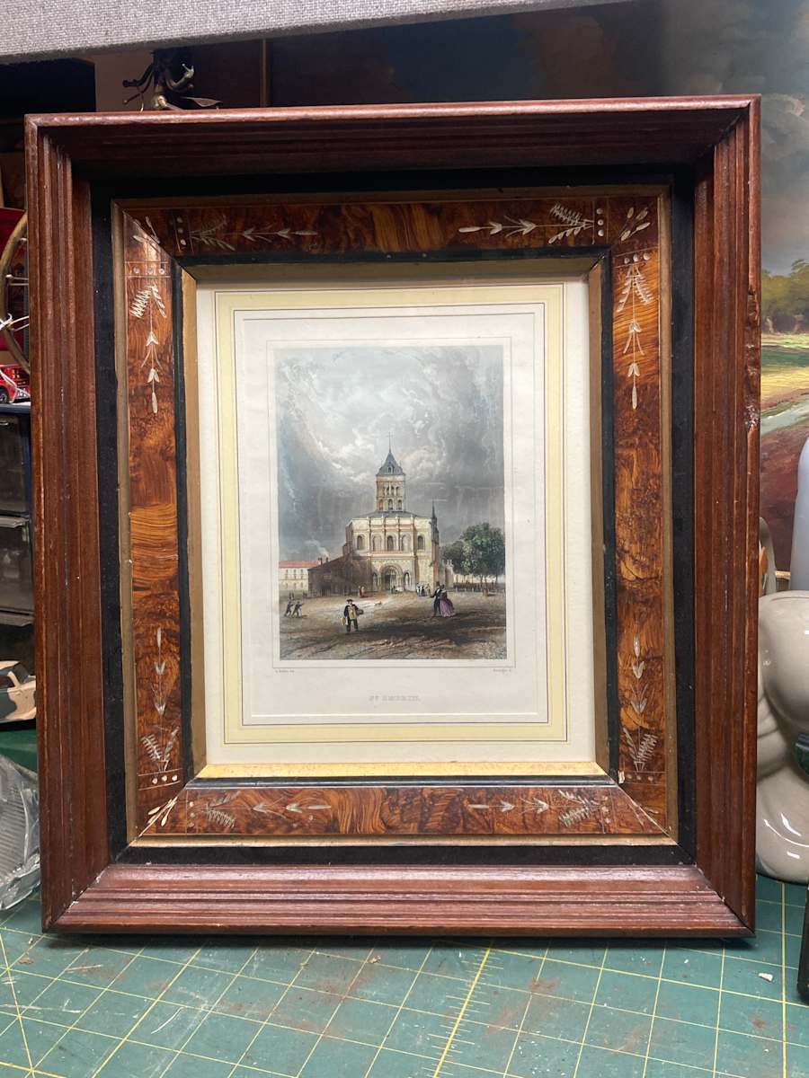 Hand colored engraving circa 1860's ~ St. Seurin 