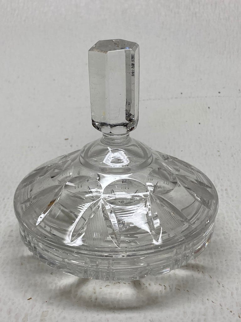 Clear covered powder Perfume dish 