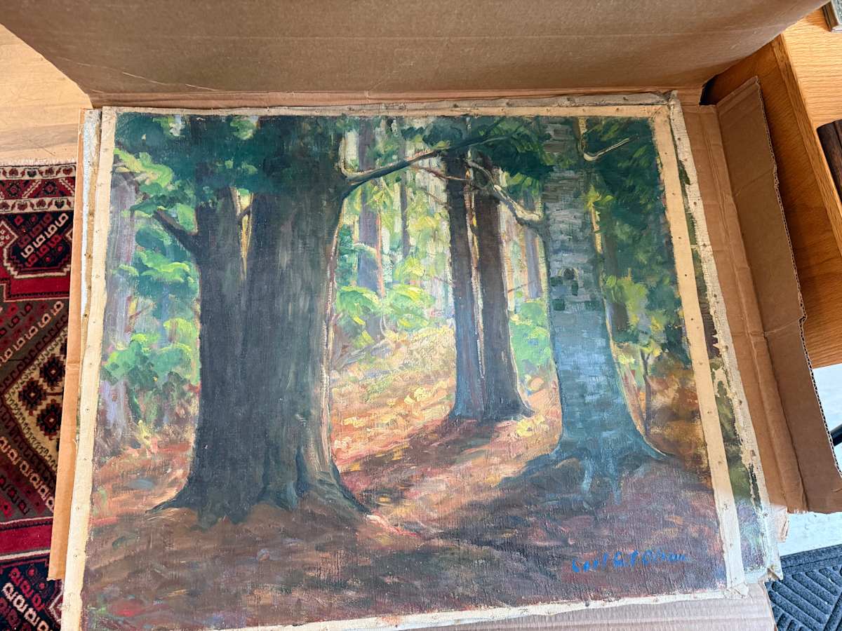 Forest painting on canvas, Image 1.