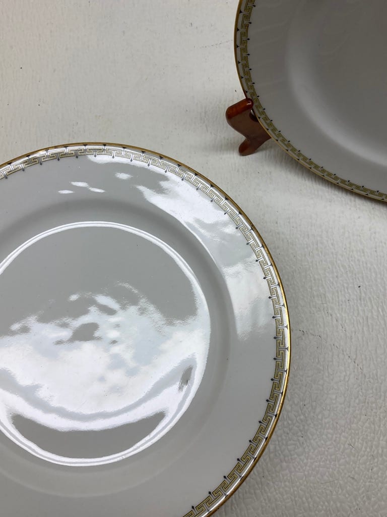 Limoges Greek Key set of 11   salad plates 