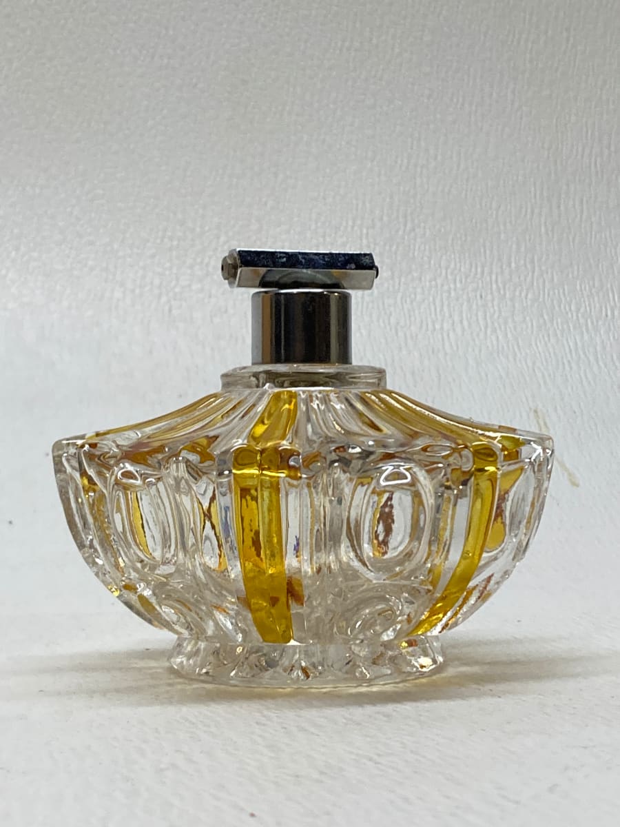 Art Deco amber and clear perfume bottle 